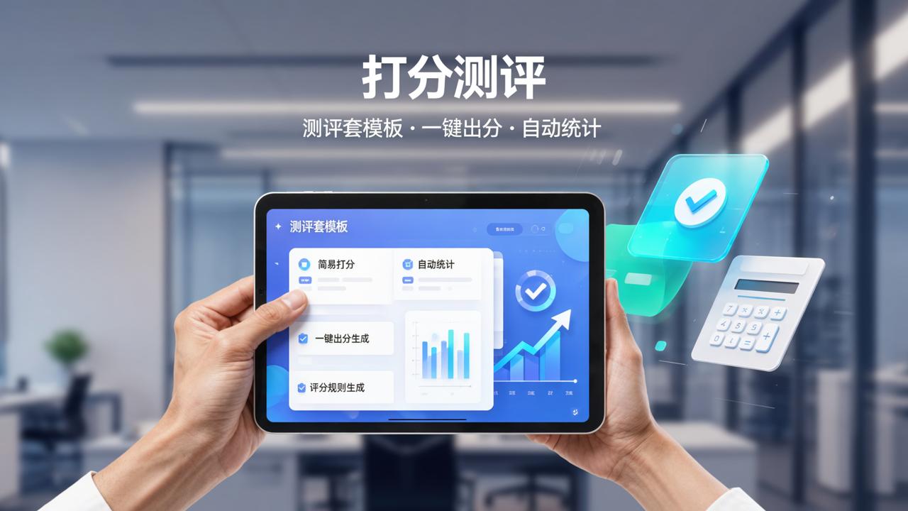 才发现打分表格评分标准可以不用自己定，打分测评套模板一键出分自动统计