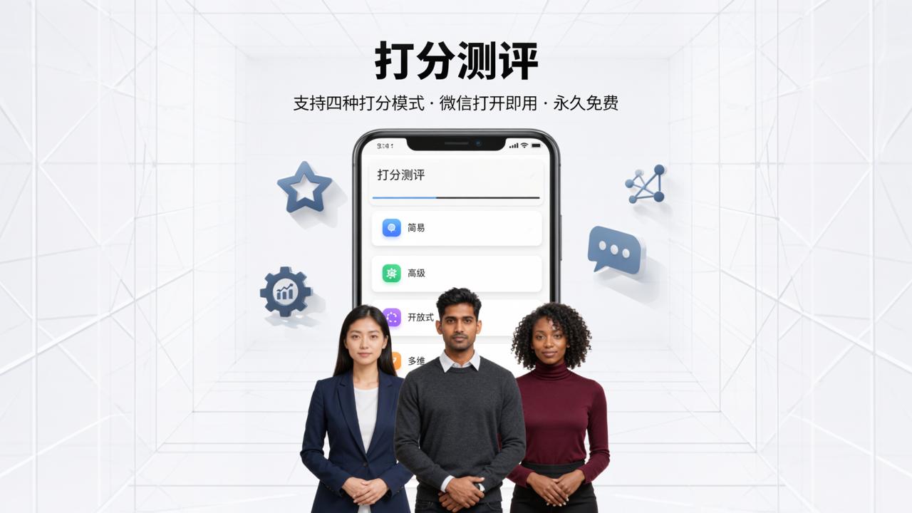打分小程序哪个好用？「打分测评」支持简易/高级/开放式/多维四种打分