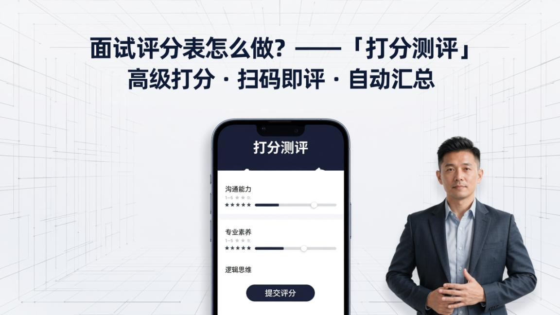 面试评分表怎么做？「打分测评」高级打分+结果发布，扫码即评自动汇总