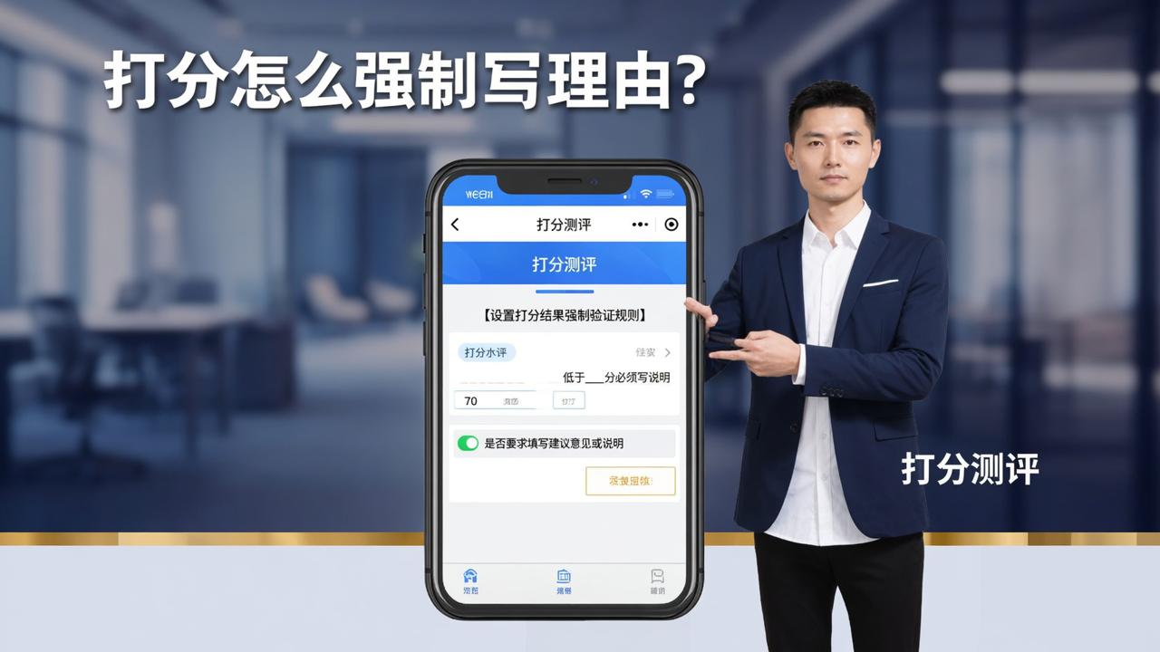 打分怎么强制写理由？「打分测评」设置评分低于多少分必须写说明
