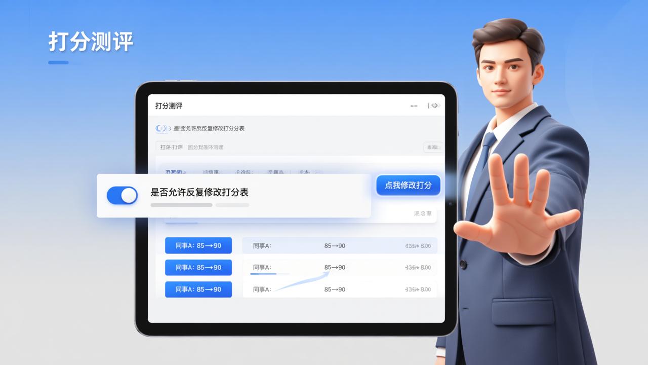 打分表怎么允许反复修改？「打分测评」设置反复修改打分表，收回后也能改错