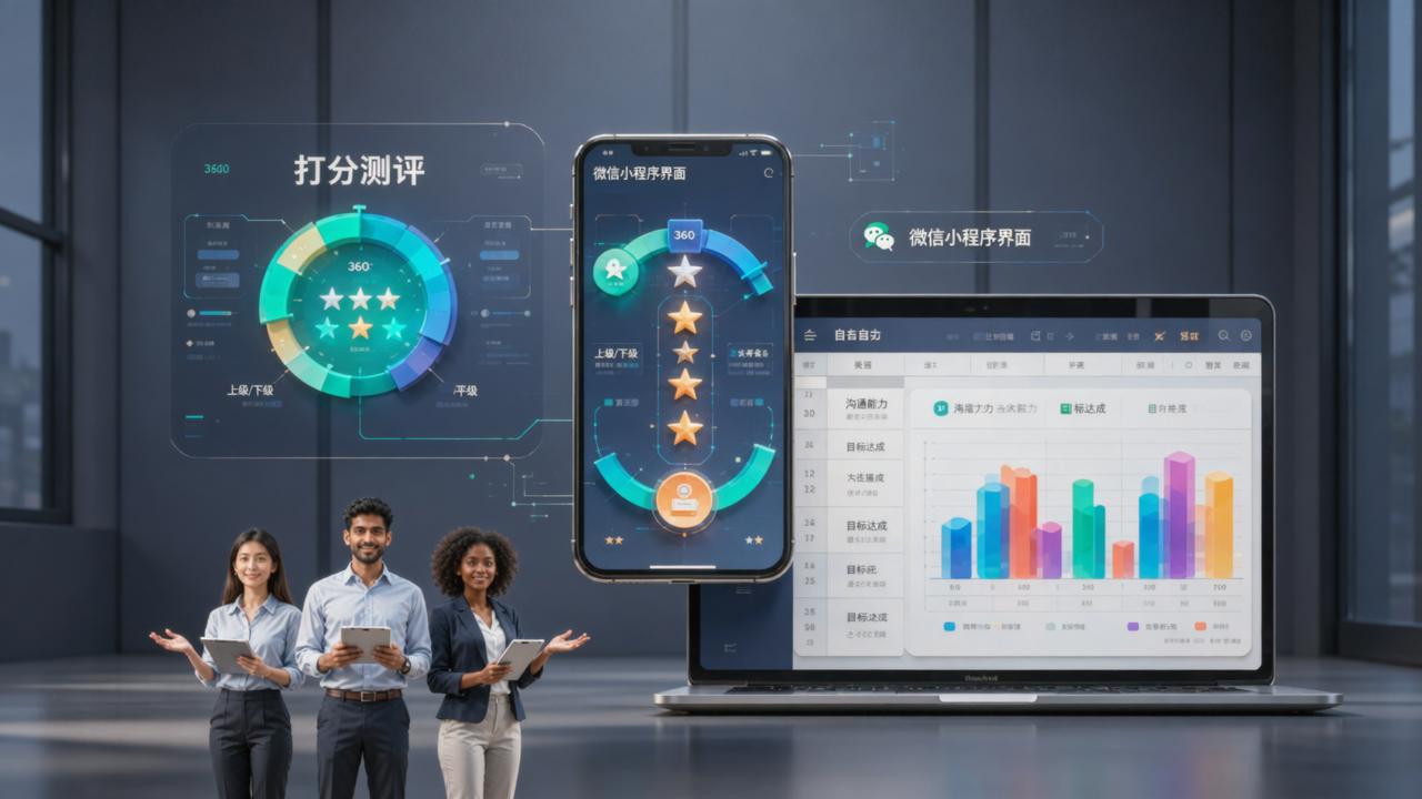 绩效考核360度测评：打分测评，匿名互评自动汇总Excel报表秒出
