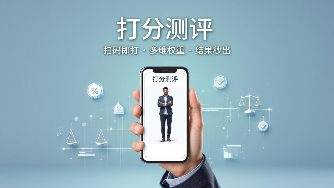 50份纸质打分表，统计要熬一下午？打分测评，扫码即打多维权重自动汇总结果秒出